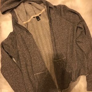 Raw cut zip up